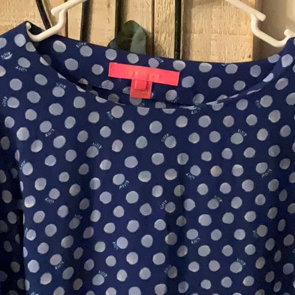 Lilly Pulitzer Royal Purple polka dots casual top pre owned size small - Picture 3 of 8